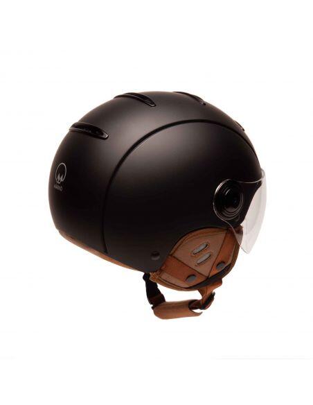 Casco da bici urbano Jet Tandem Nero opaco con visiera 2/7