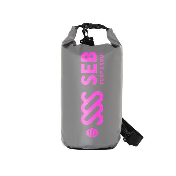 SEB Drybag 10 litri Grigio - Rosa neon / Borsa impermeabile - tavola sup