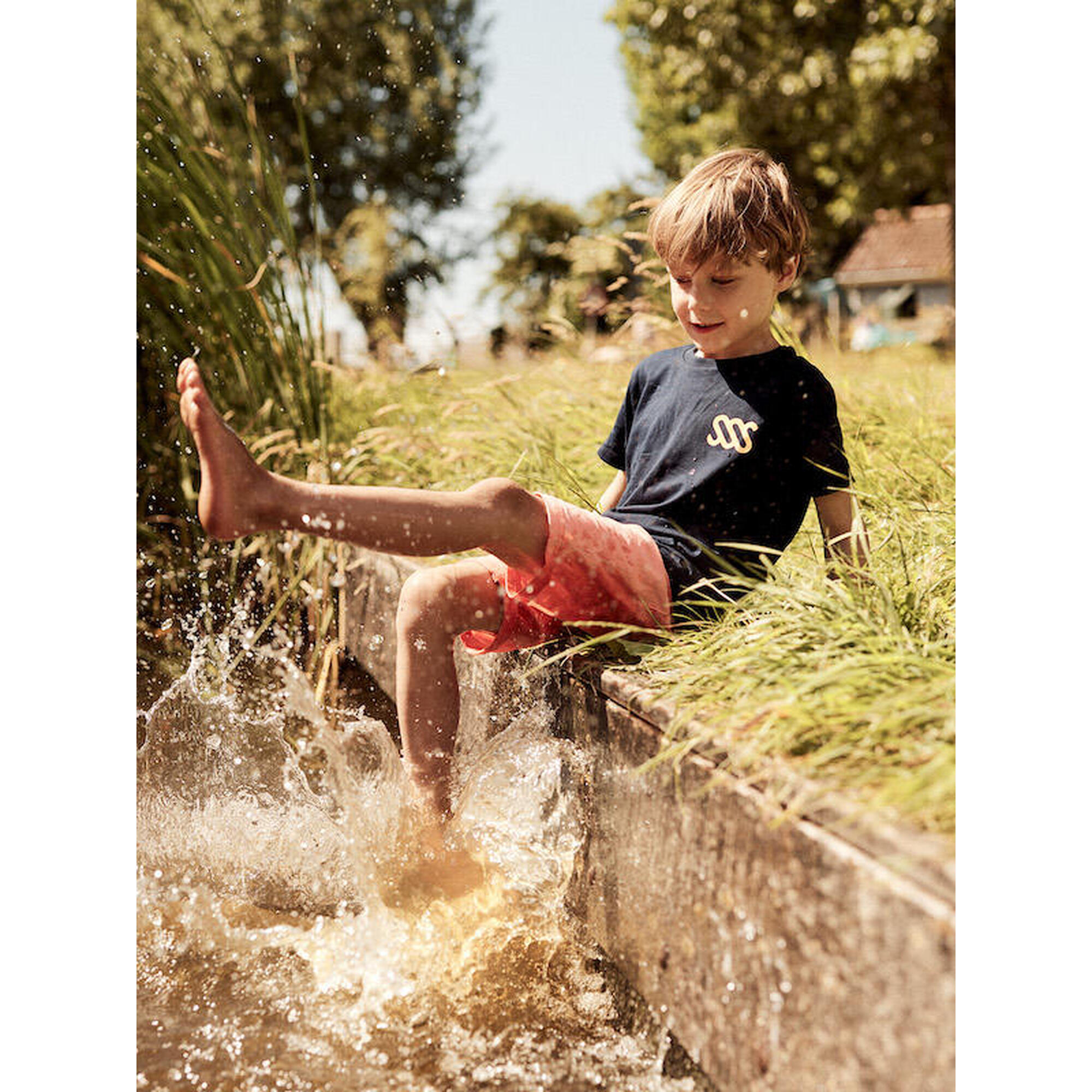 SEB Kids Tee Navy / Camiseta infantil - Azul - Neón - Algodón orgánico