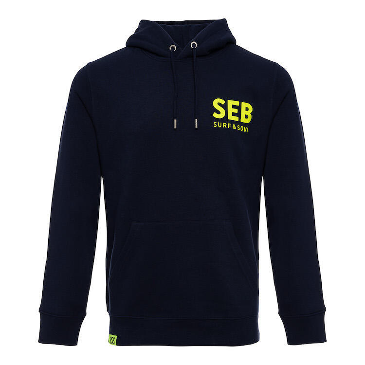 SEB Sudadera con capucha Navy - Amarillo Neón / Suéter con capucha - Azul