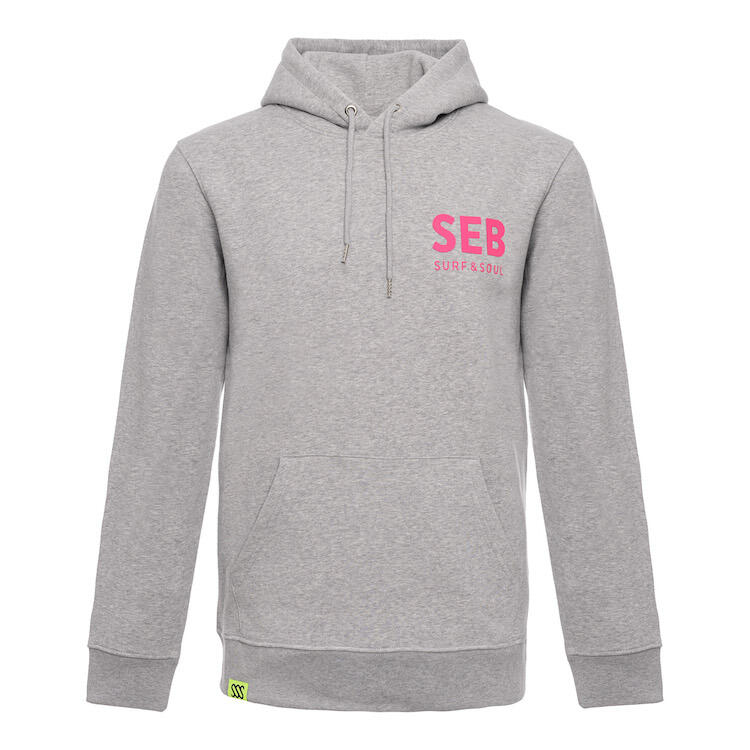 SEB Sudadera con capucha Gris - Rosa Neón / Suéter con capucha - Gris