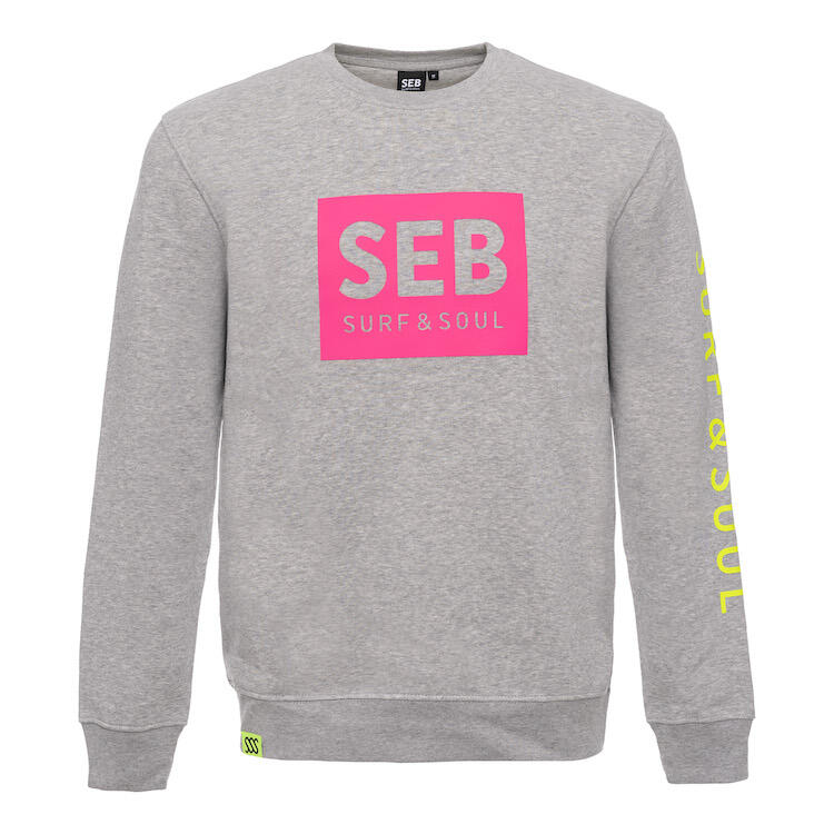 SEB Maillot Gris - Neon Rose / Pull - Homme - Bleu - Coton bio