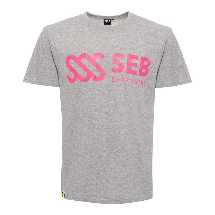 SEB Tee Grey - Pink Logo