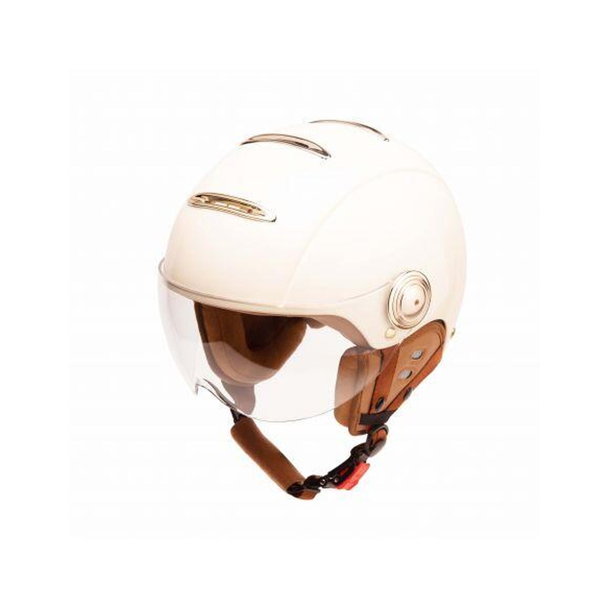 Capacete urbano Jet Tandem Cream com viseira