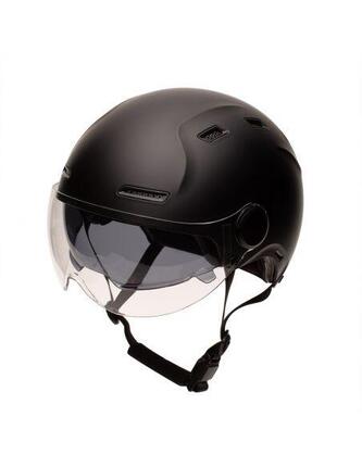 Casque urbain Jet Cadence Noir brillant avec visière