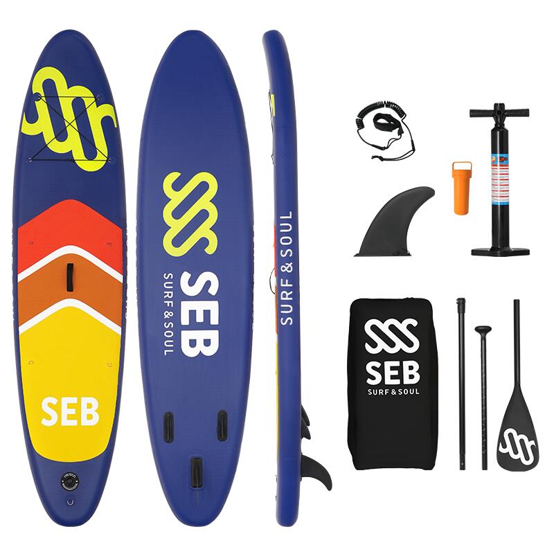 SEB SUP 10,6 Navy - Giallo Neon / Sup Board Gonfiabile – Pagaia – tavola sup