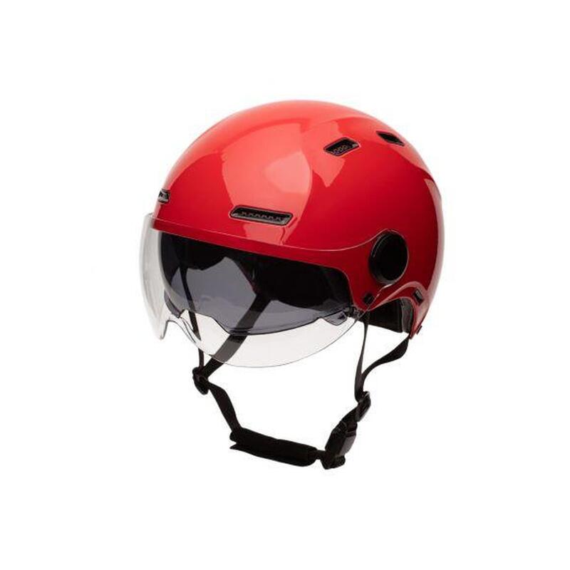 Casque urbain Jet Cadence Rouge avec visière