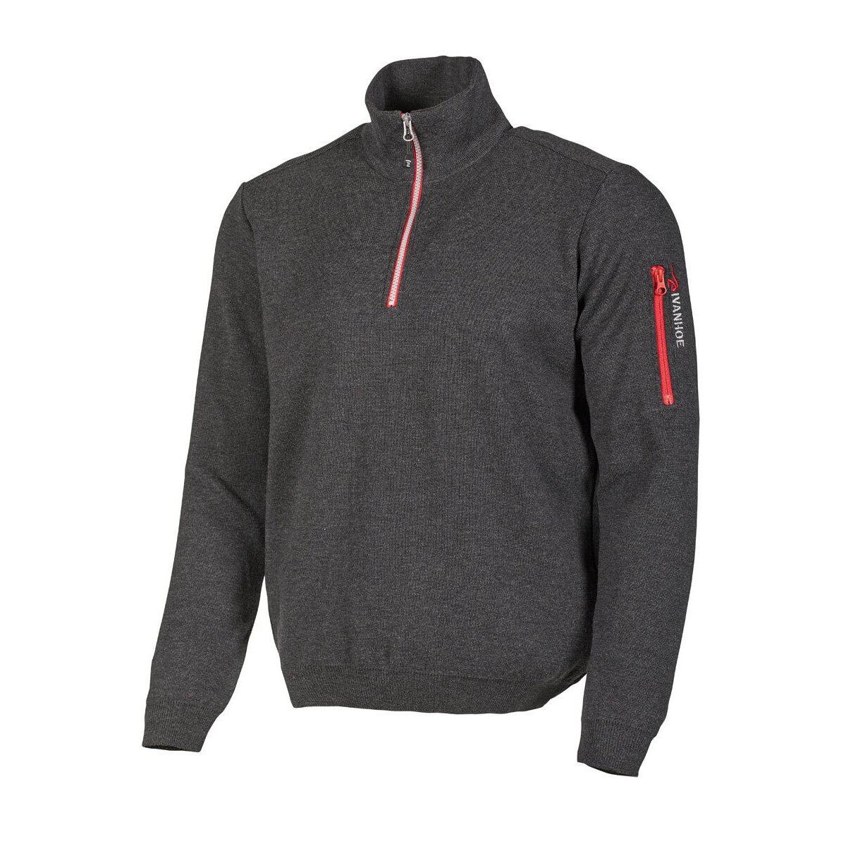 Vest Hadar Half Zip Graphite Marl - fijne merinowol - Grijs 1/4