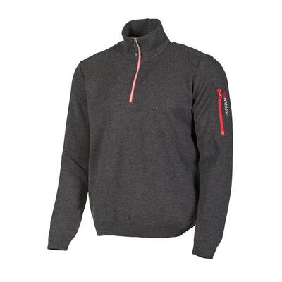 Strickjacke Hadar halber Reißverschluss Graphite Marl