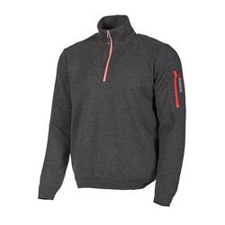 Vest Hadar Half Zip Graphite Marl - fijne merinowol - Grijs