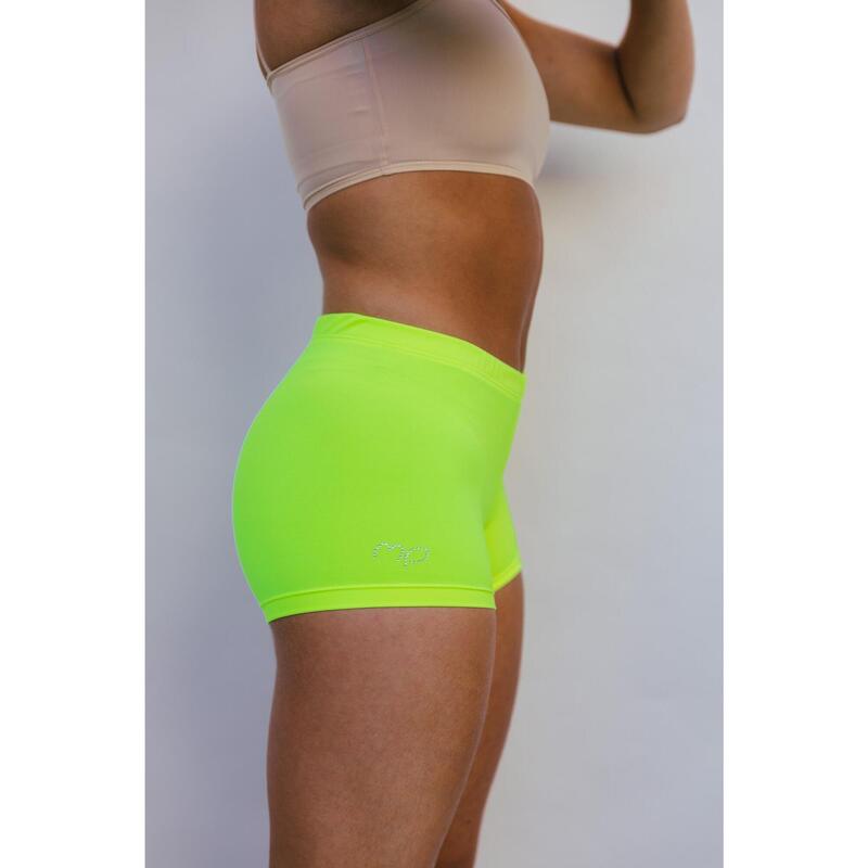 Shorts de Gymnastique et de Danse Jaune Fluorescent Femme