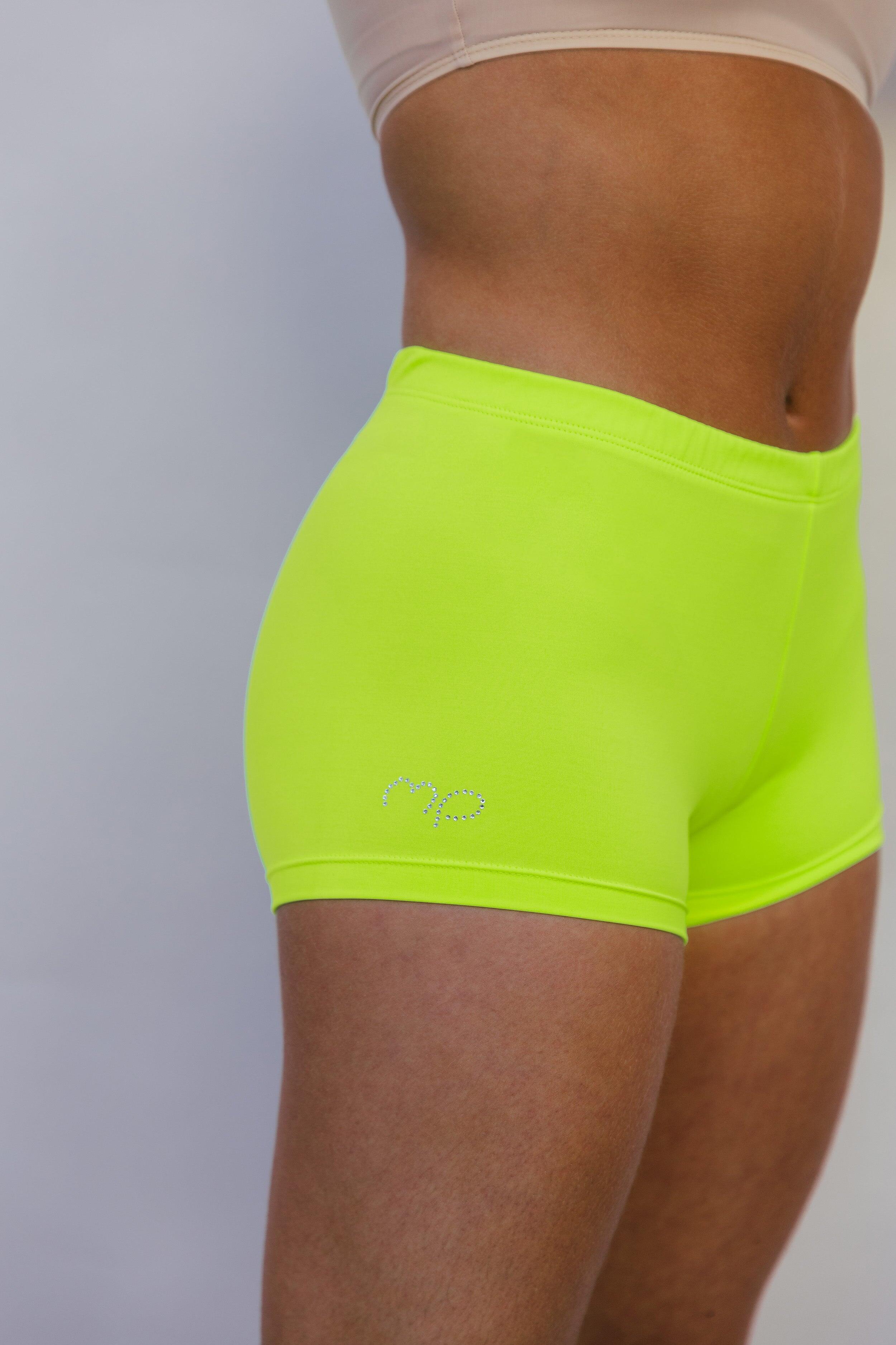 Shorts de Gymnastique et de Danse Jaune Fluorescent Femme 2/4