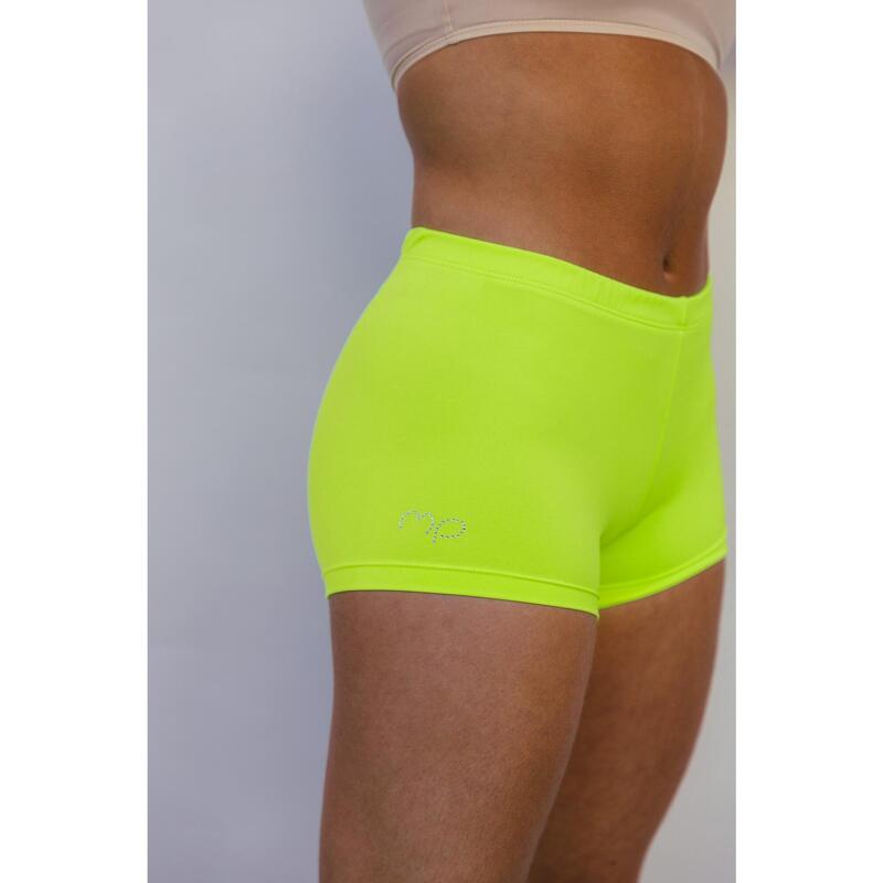 Dames Tighty Gym & Dance Shorts Fluoriserend Geel