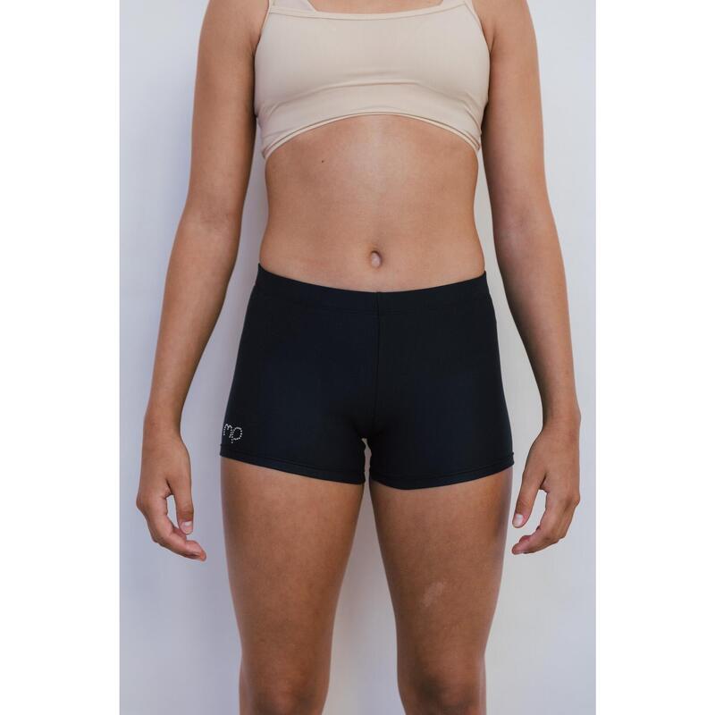 Pantaloncini da fitness e danza per ragazza, nero