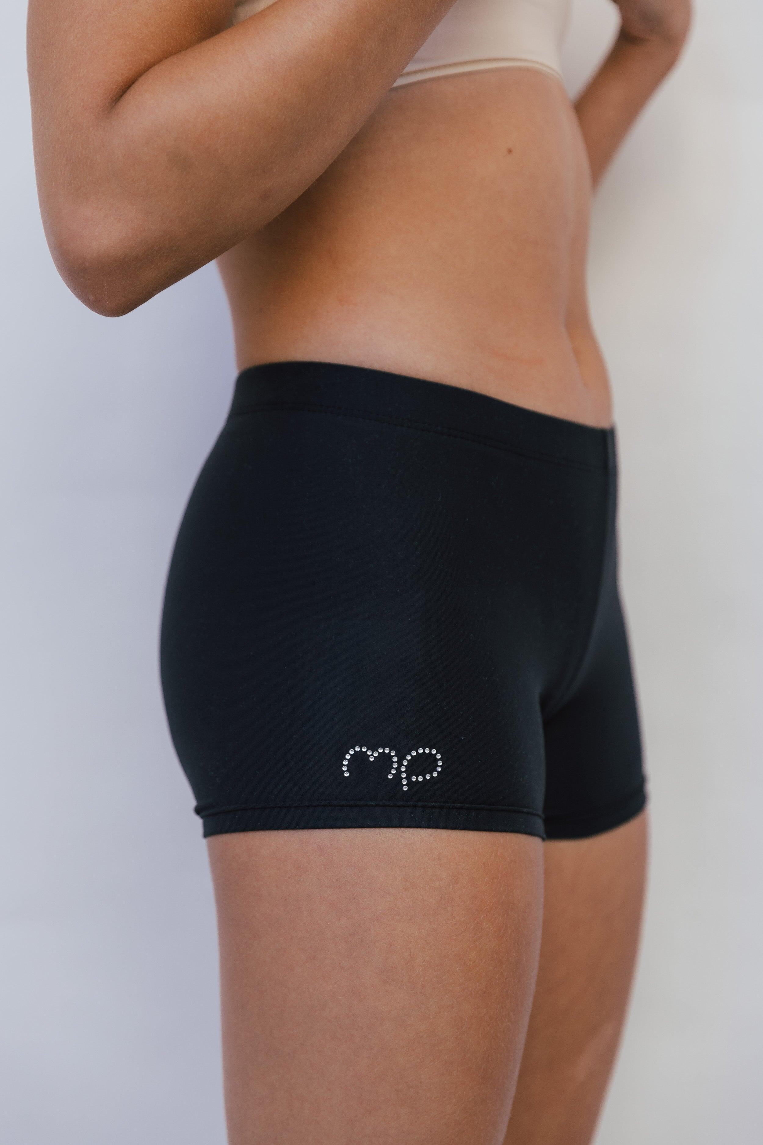 Pantaloncini da fitness e danza per ragazza, nero 3/5