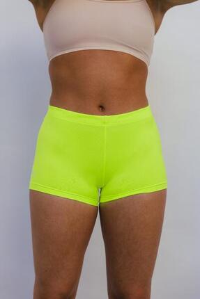 Shorts de Gymnastique et de Danse Jaune Fluorescent Femme