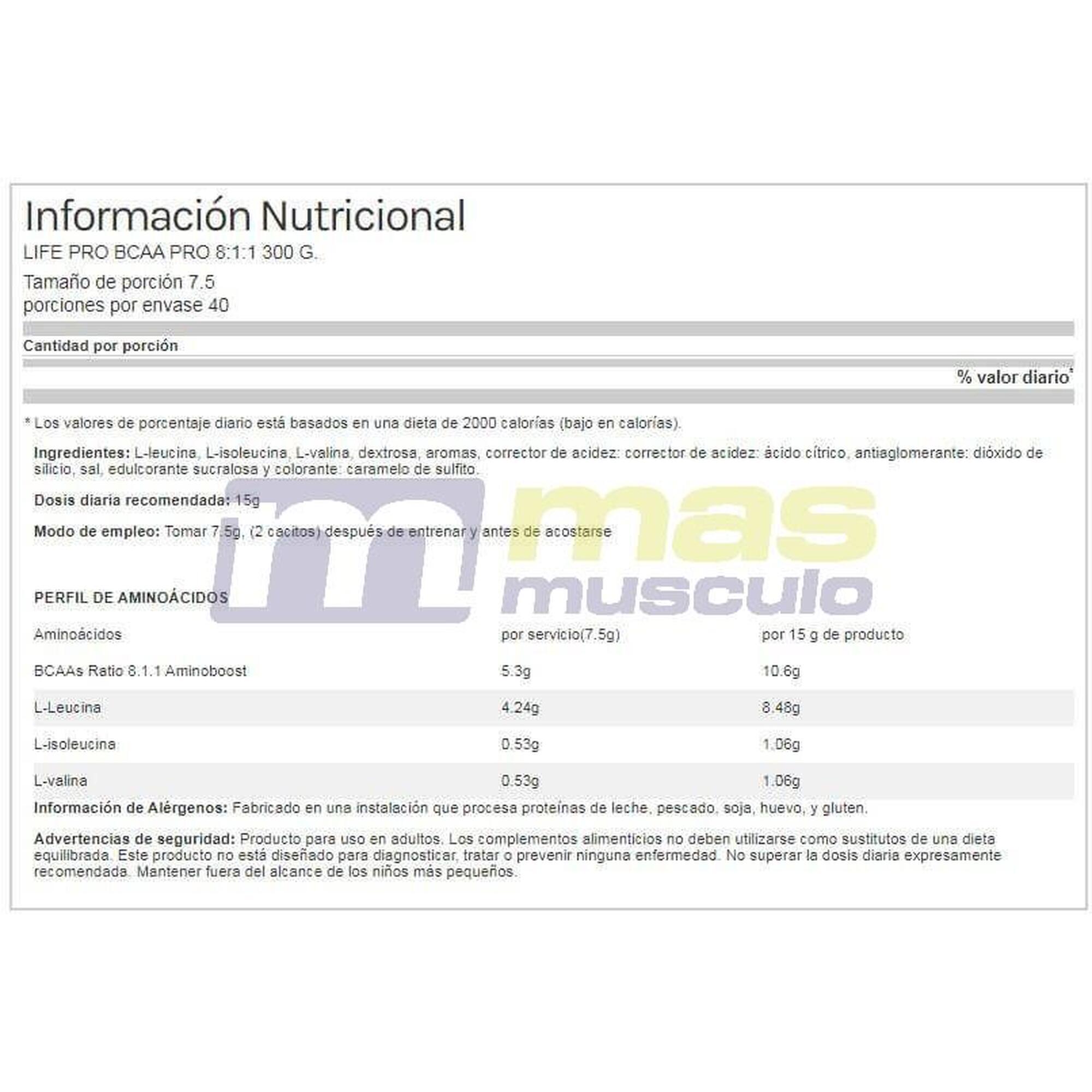 Bcaa 8:1:1 300g Life Pro