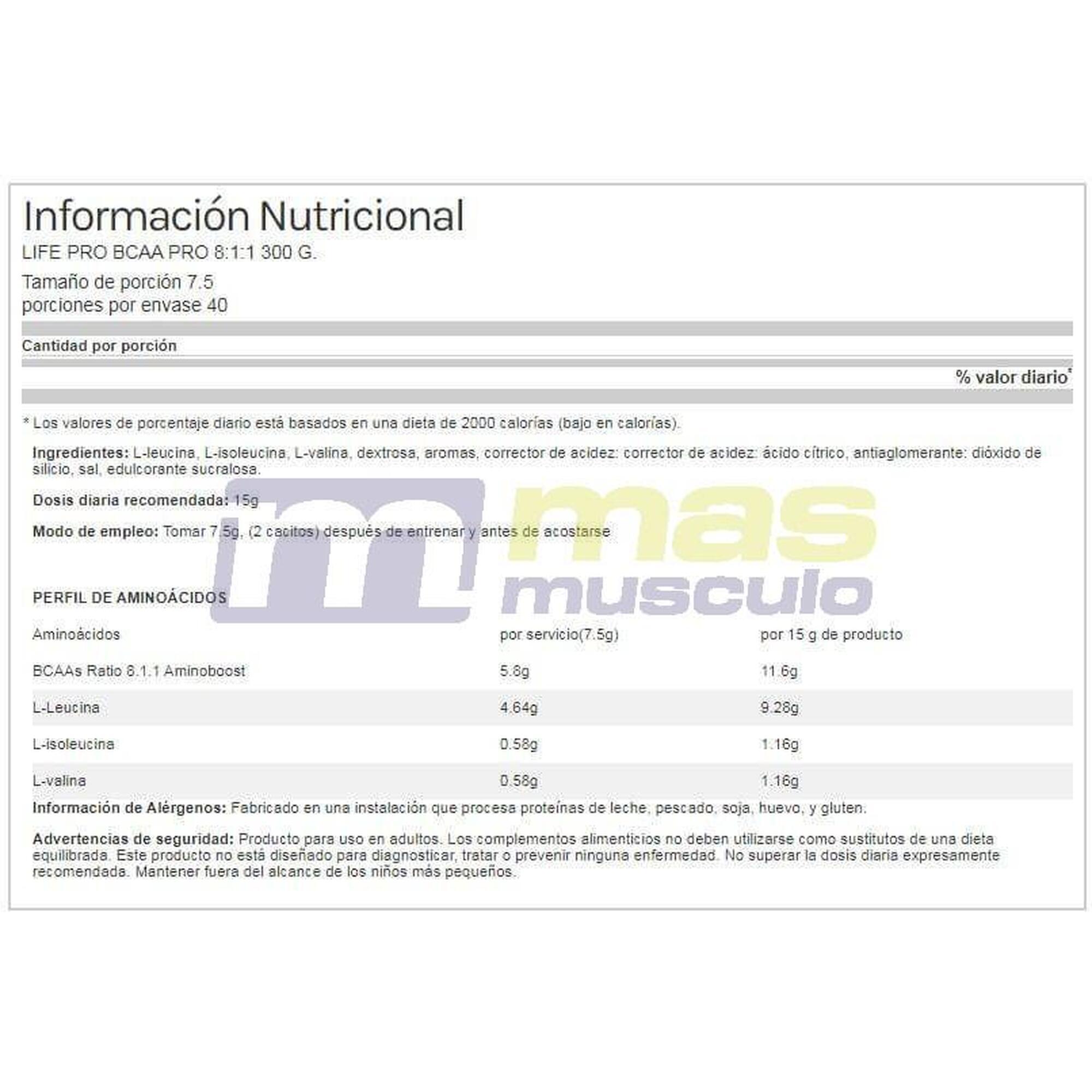 Bcaa 8:1:1 300g Life Pro