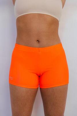 Oranje fitness- en dansshort voor dames