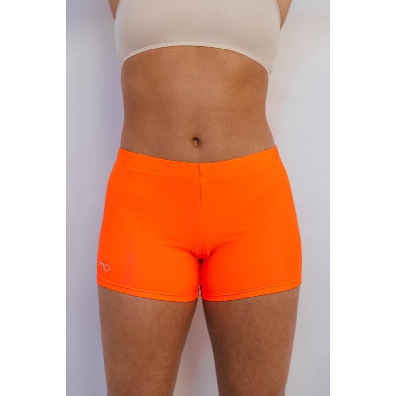 Pantaloncini da fitness e danza arancioni da donna