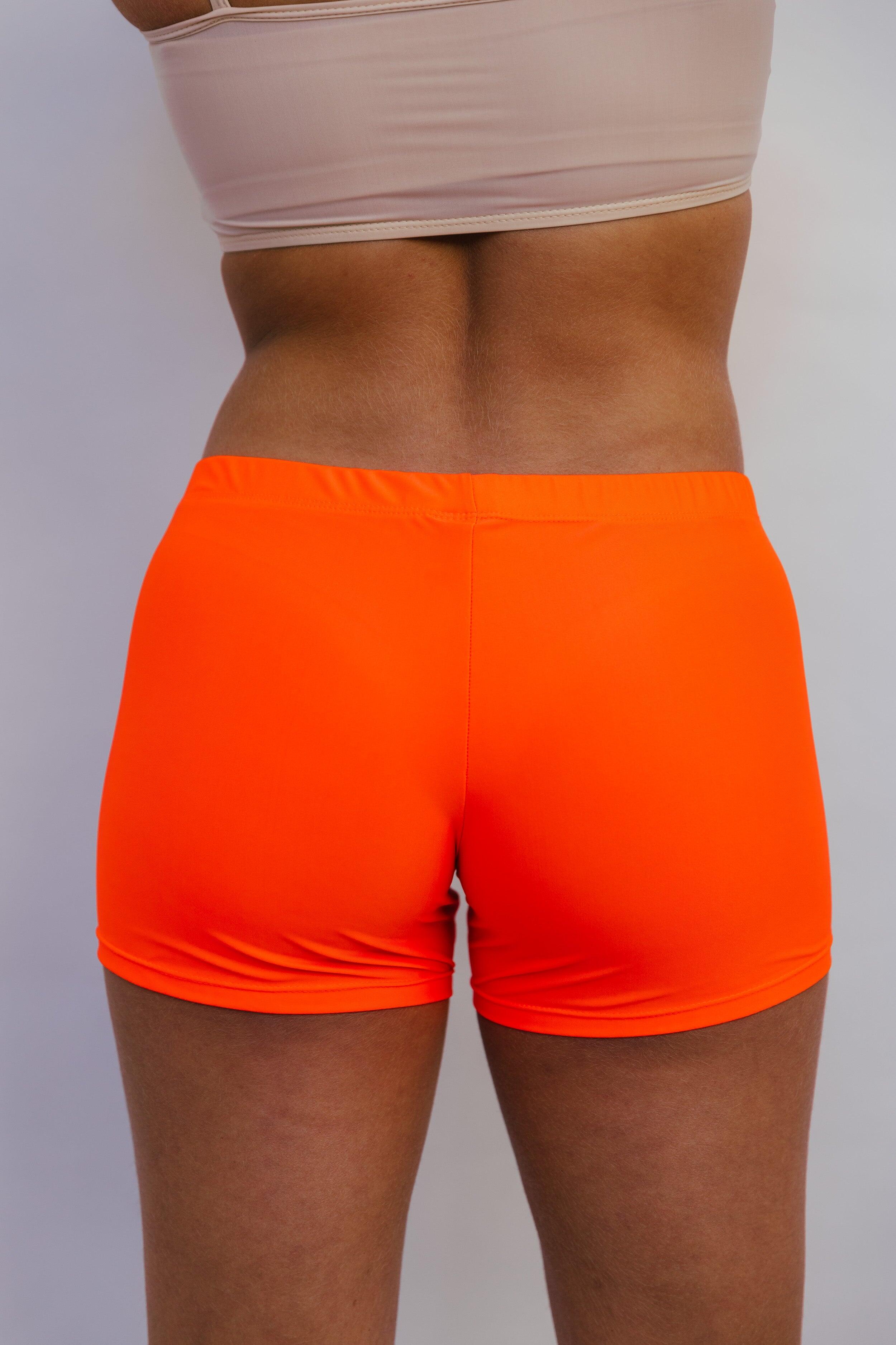 Shorts de Gymnastique et de Danse Orange Femme 4/5