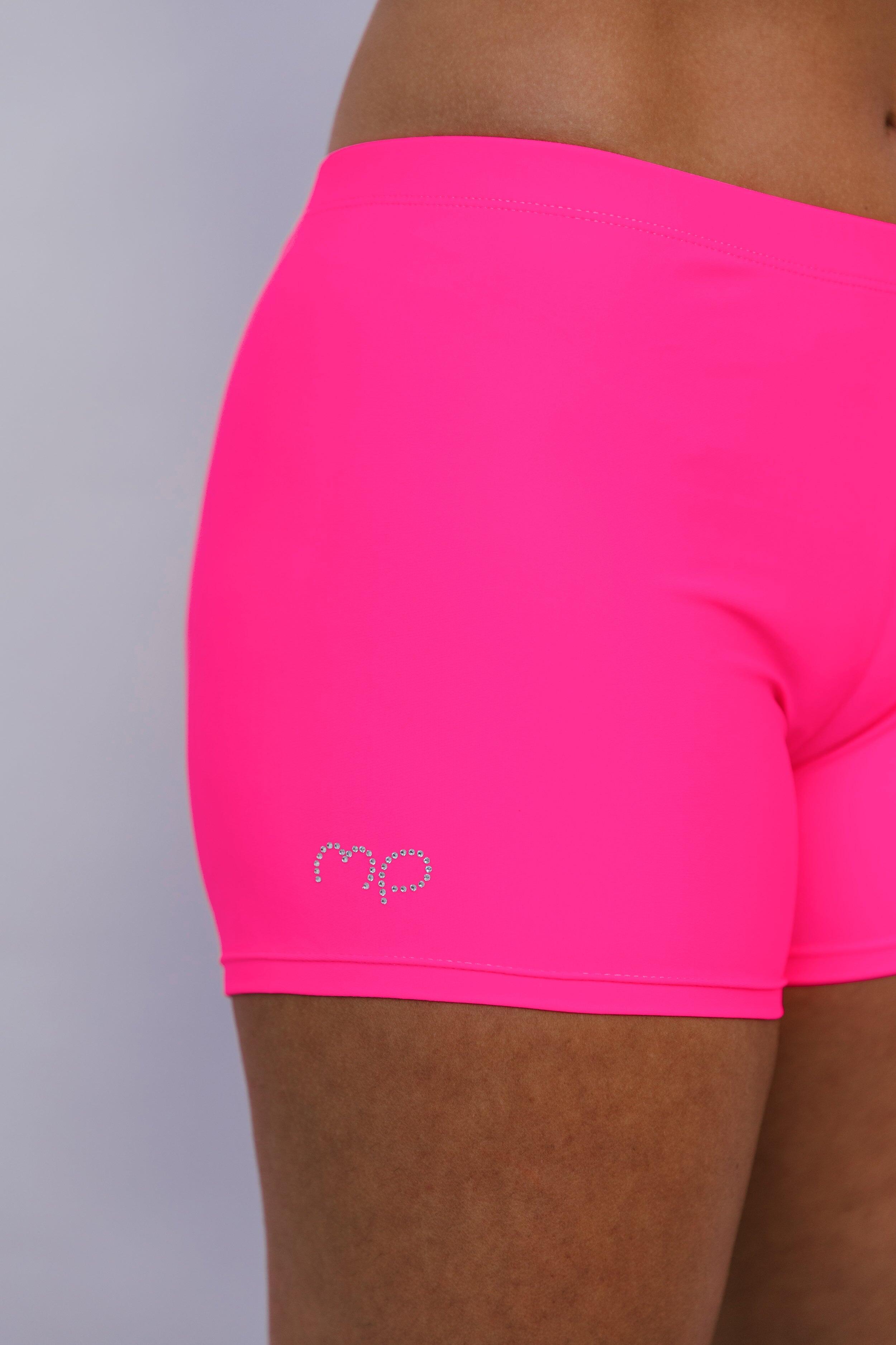 Shorts de Gymnastique et de Danse Rose Fluorescent Femme 3/5