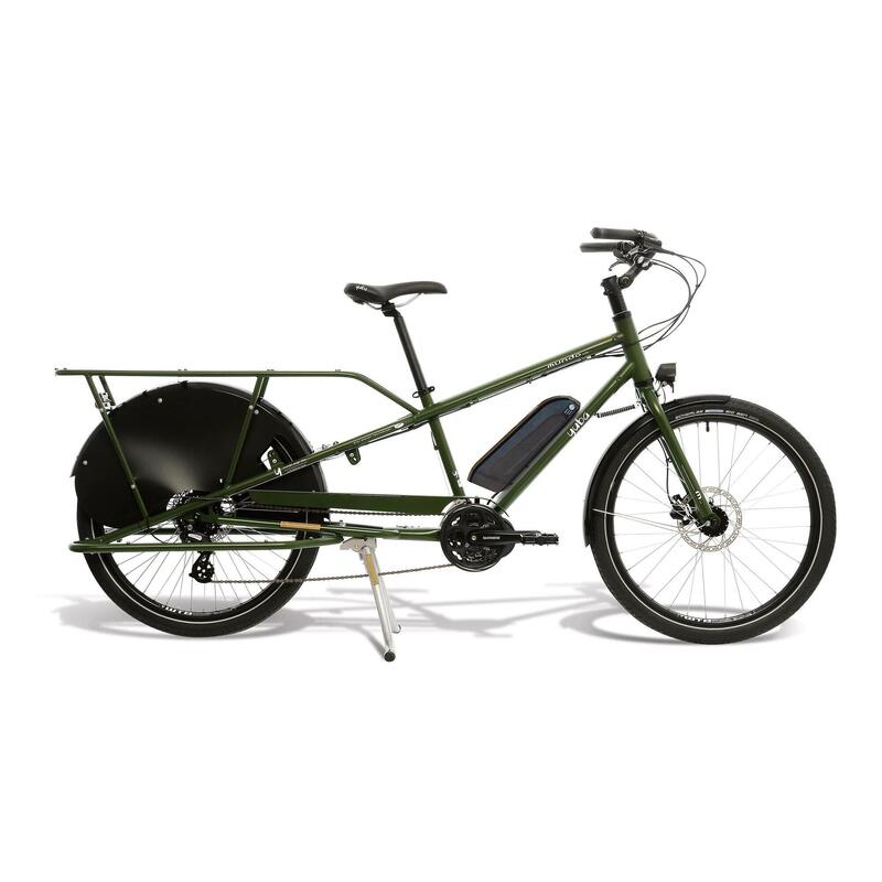 Cargo bike elettrica Yuba Mundo Bafang con pedalata assistita 250W  verde oliva