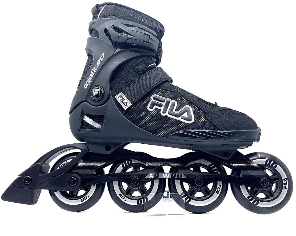 Fila Crosstraining 90 skates zwart met semi soft boots en 90mm wielen 1/3