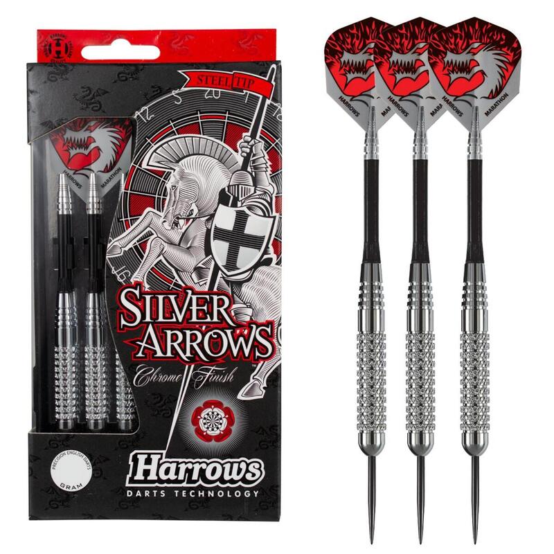 Harrows fléchettes flèches acier Silver Arrowspointe poids 24