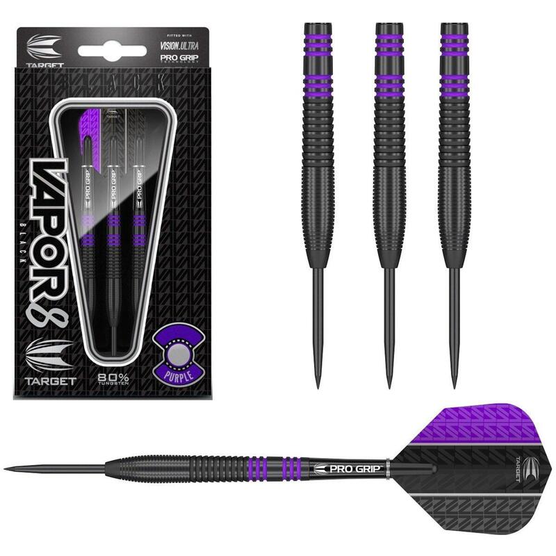 Vapor 8 Black with Purple Rings Steel Tip Darts by Target - Vapor8