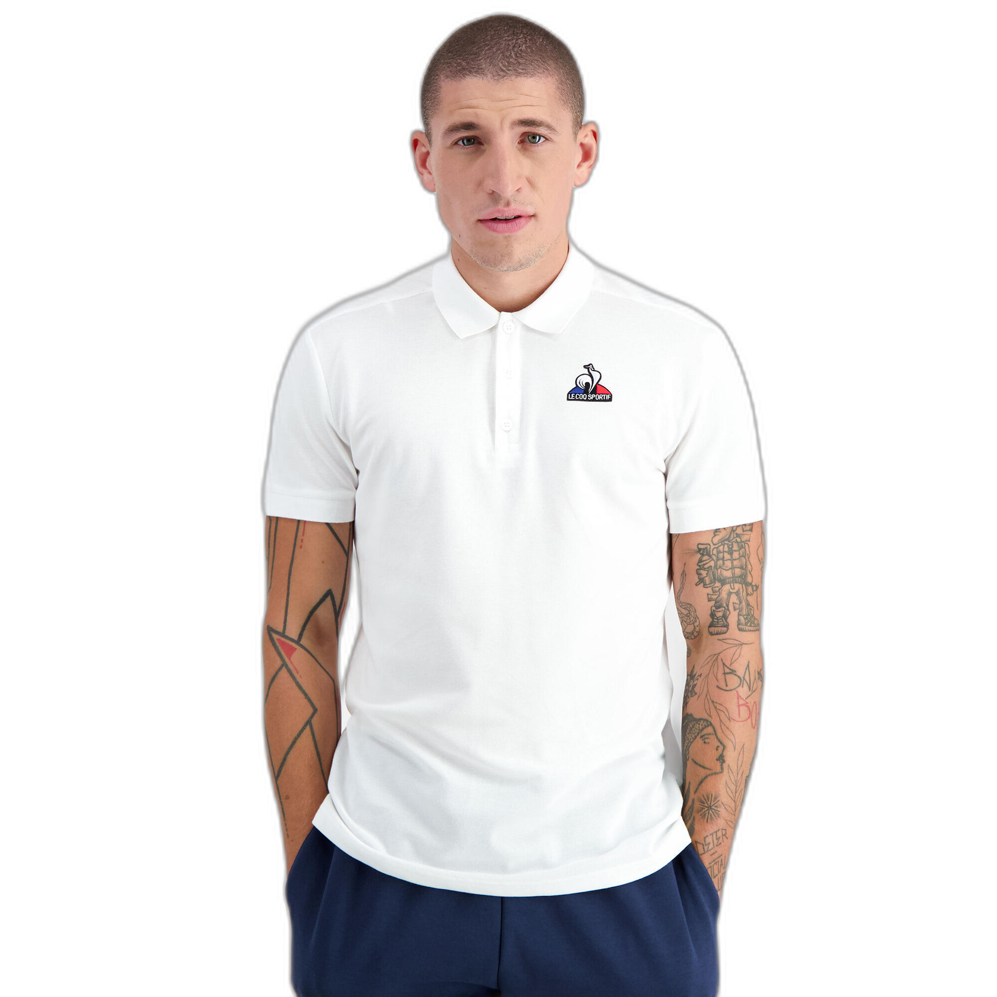 Camiseta Le Coq Sportif Ess Polo Ss No2 M, Blanco, Hombre 3/5