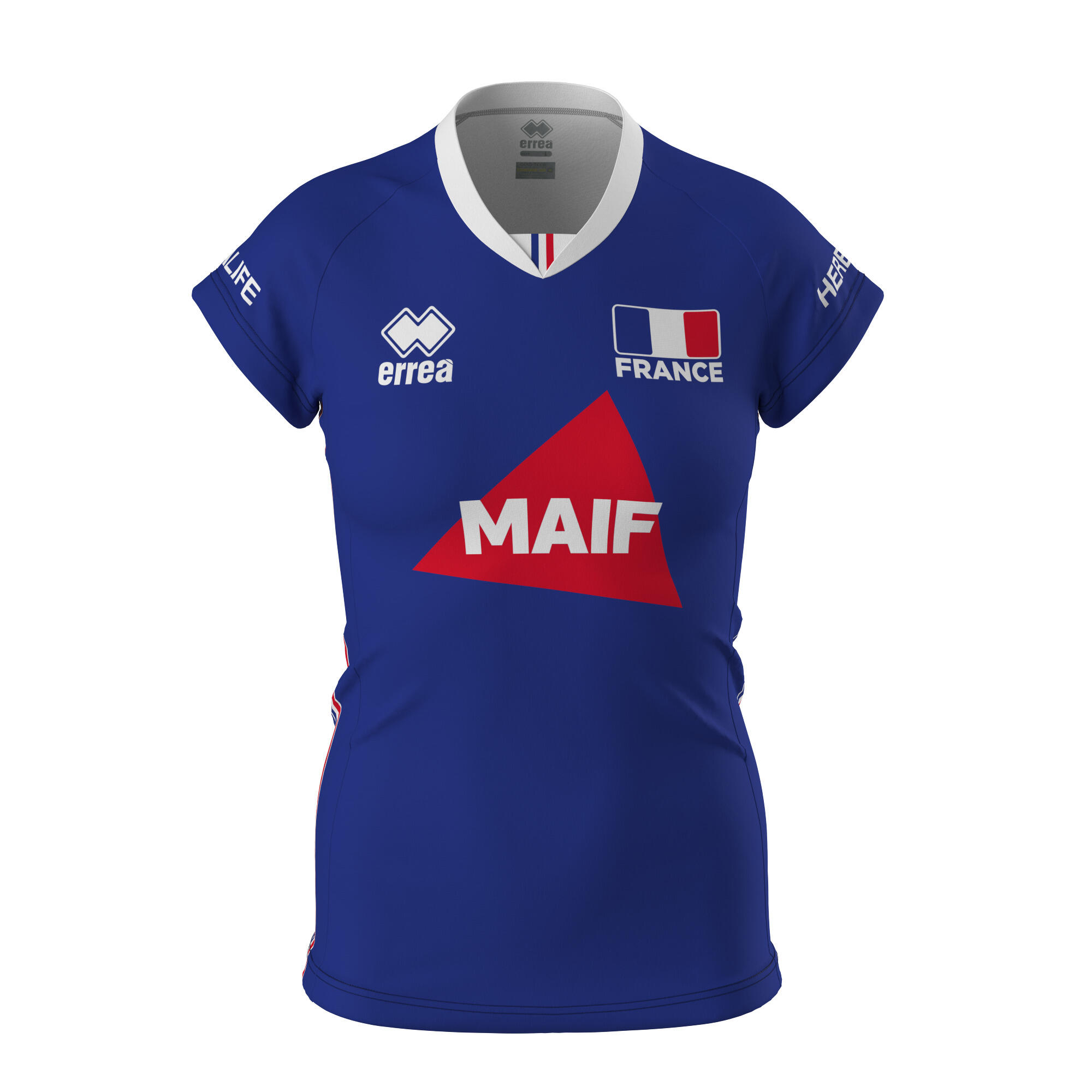 Errea - Maillot Domicile Femme Officiel De L'Equipe De France 2023 - Maillot Manches Courtes - Bleu -  Xl - Decathlon
