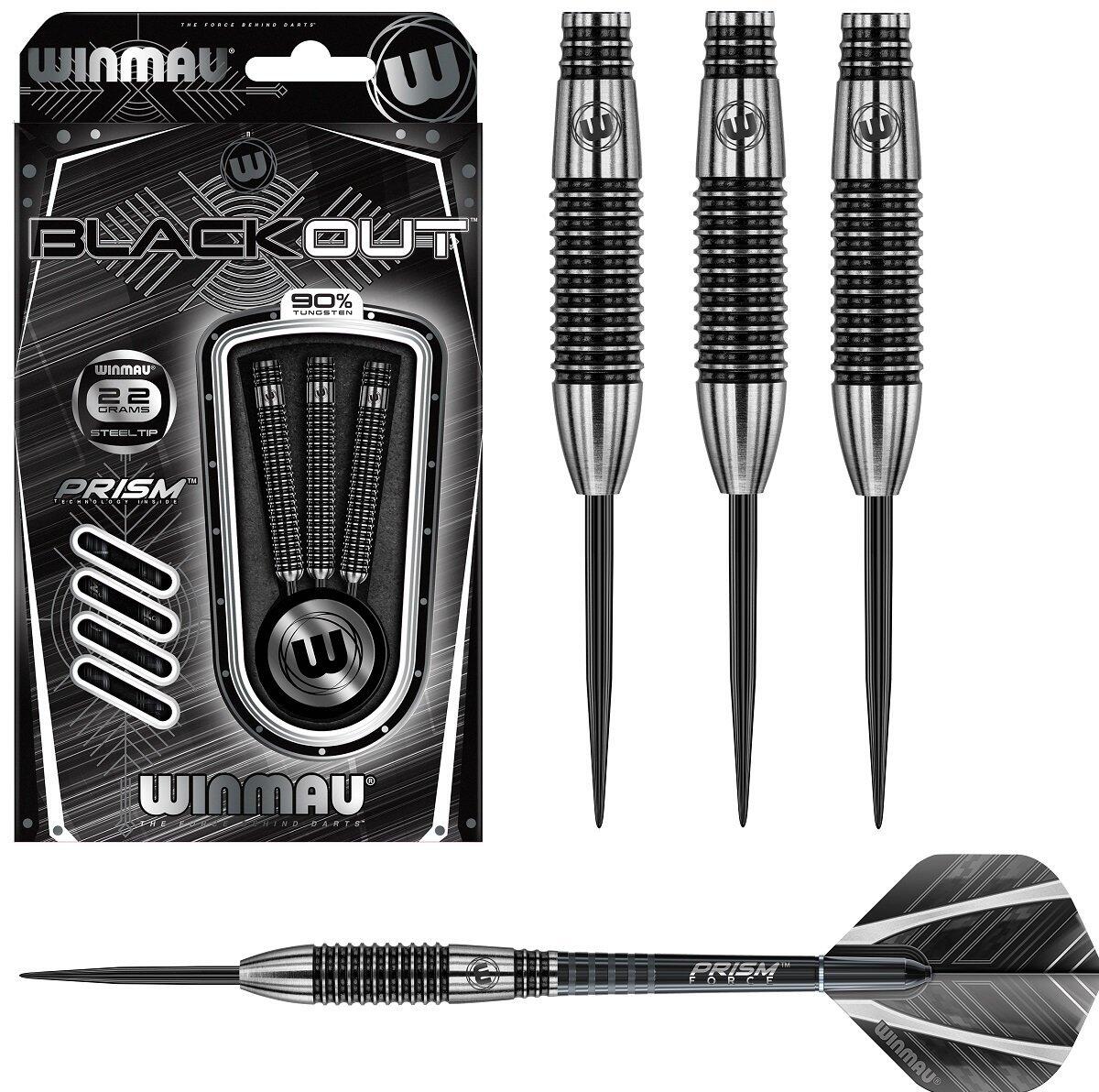 WINMAU Winmau Blackout 90% Tungsten Steel Tip Darts - Bomb Barrel