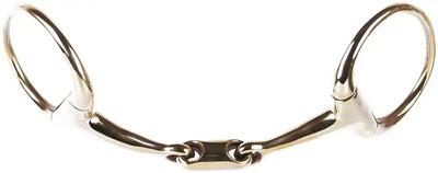 Harry's horse bustrens gold, dubbelgebroken, oval-link