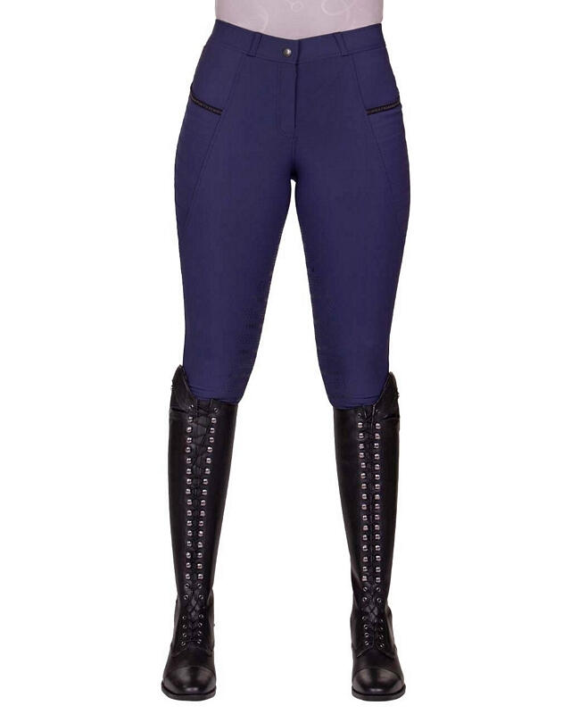 Pantaloni da equitazione da donna a media aderenza QHP Rylee 1/7