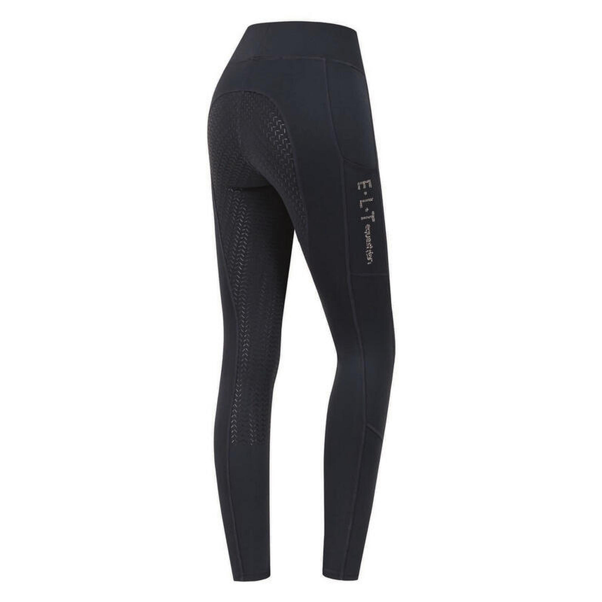 Elt - Legging Équitation Full Grip Femme Elt Ella Glam - Pantalon D'Équitation - Bleu|gris - Decathlon