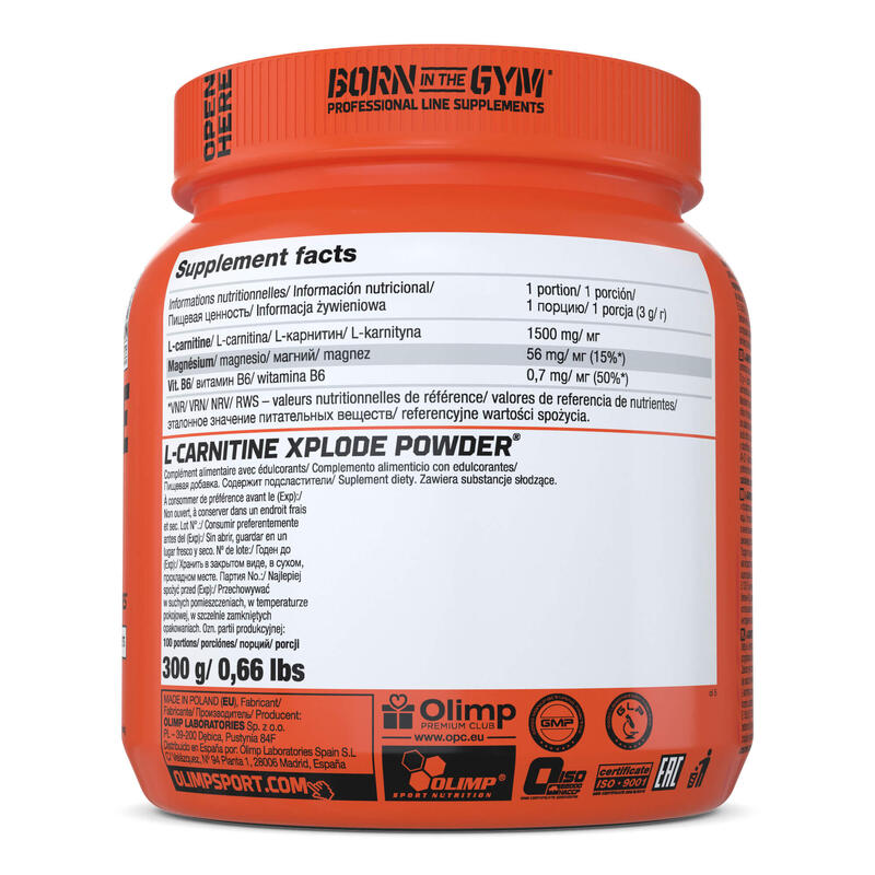 L-Carnitine Xplode Powder OLIMP300 g Wiśnia OLIMP SPORT | Decathlon