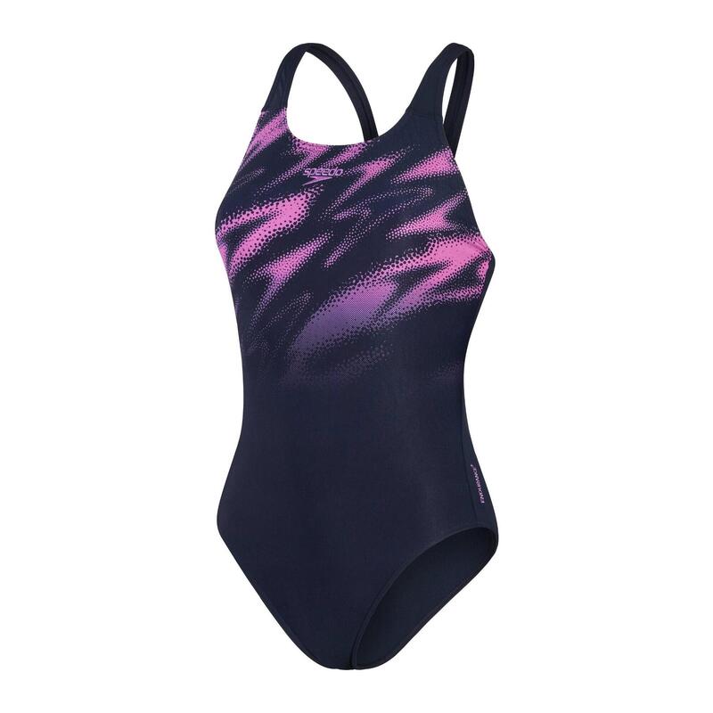 Speedo Womens HyperBoom Placement Muscleback True Navy/Orchid Shine