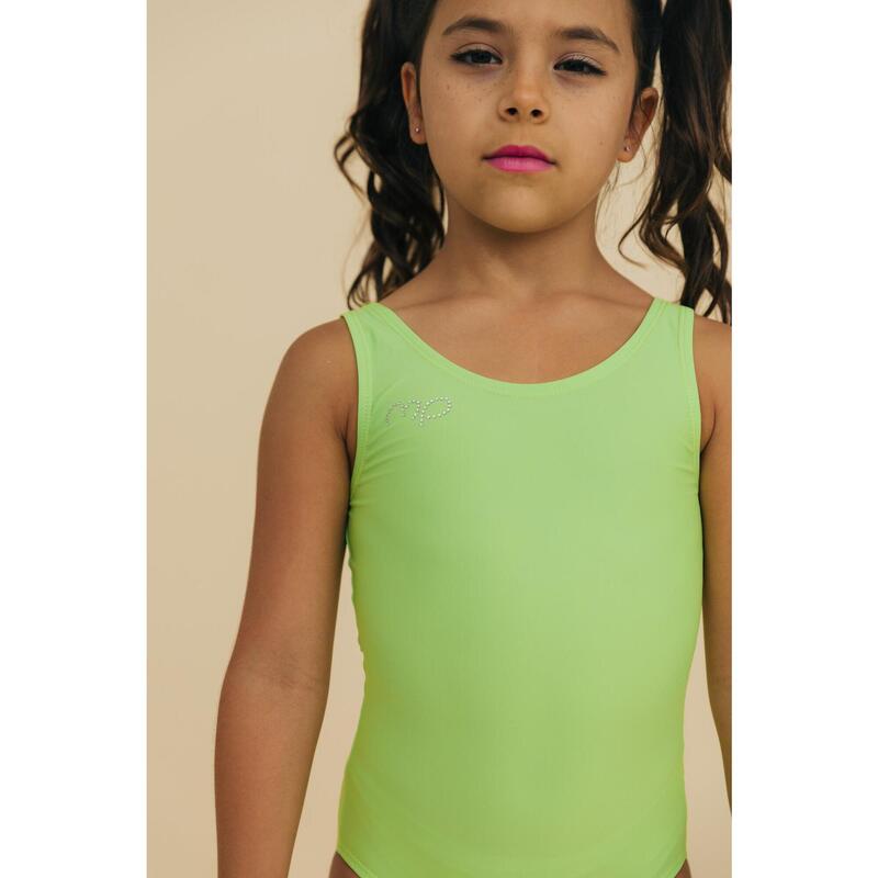 Maillot de Ginástica Split Verde Menina