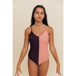 Maillot de gymnastique rose et bordeaux pour femmes