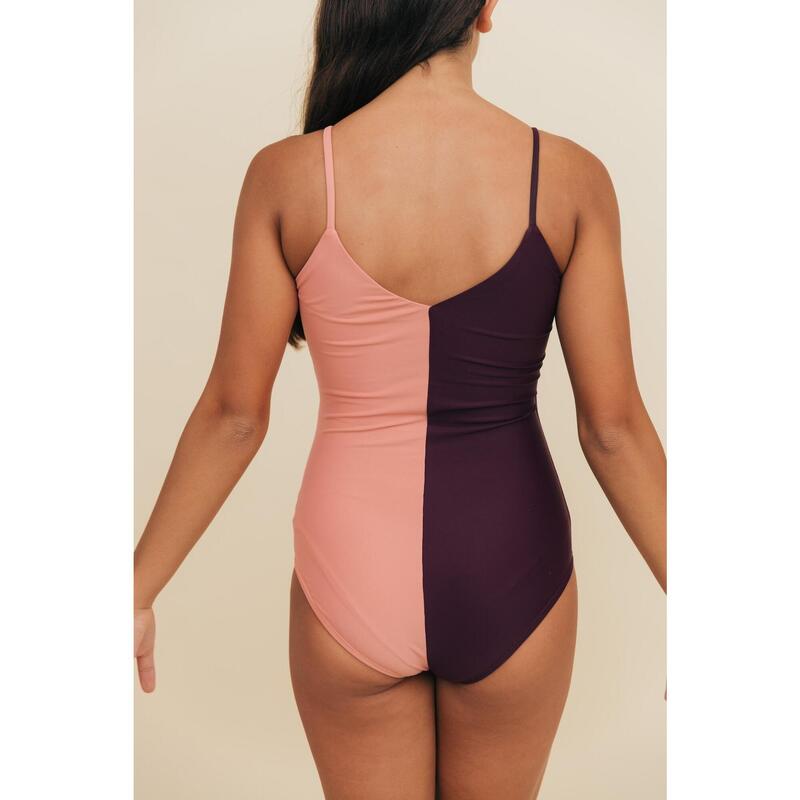 Maillot de gymnastique rose et bordeaux pour femmes