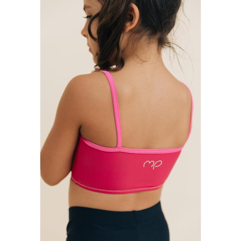 Top da ginnastica Pivot Magenta per bambina