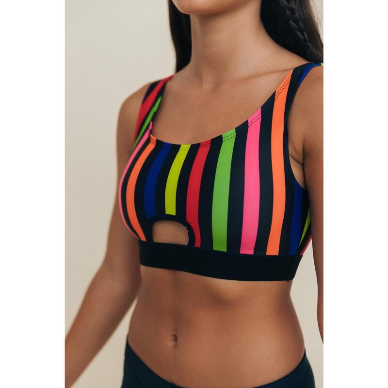 Top de Ginástica Bold Riscas Mulher