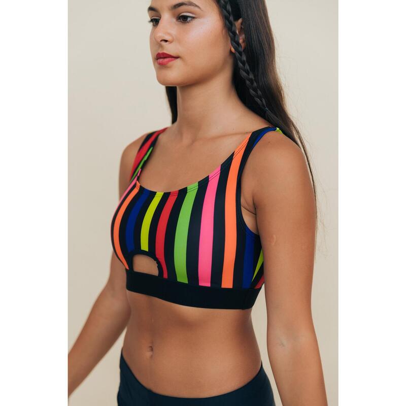 Top de Ginástica Bold Riscas Mulher