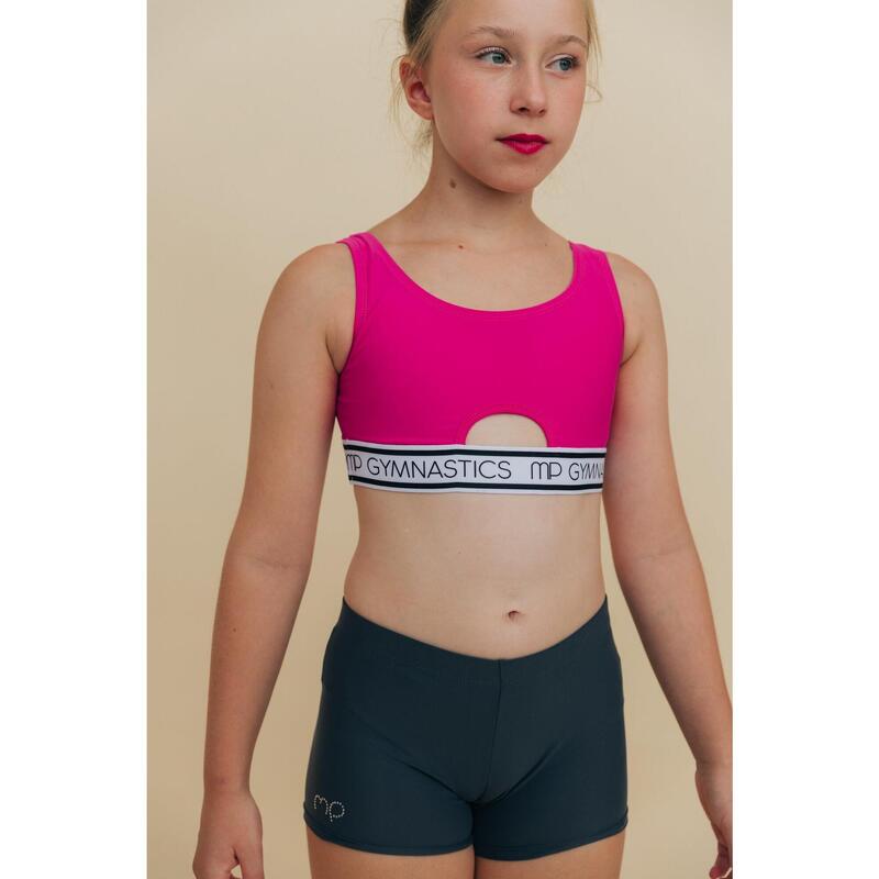 Top da ginnastica rosa bold per bambina