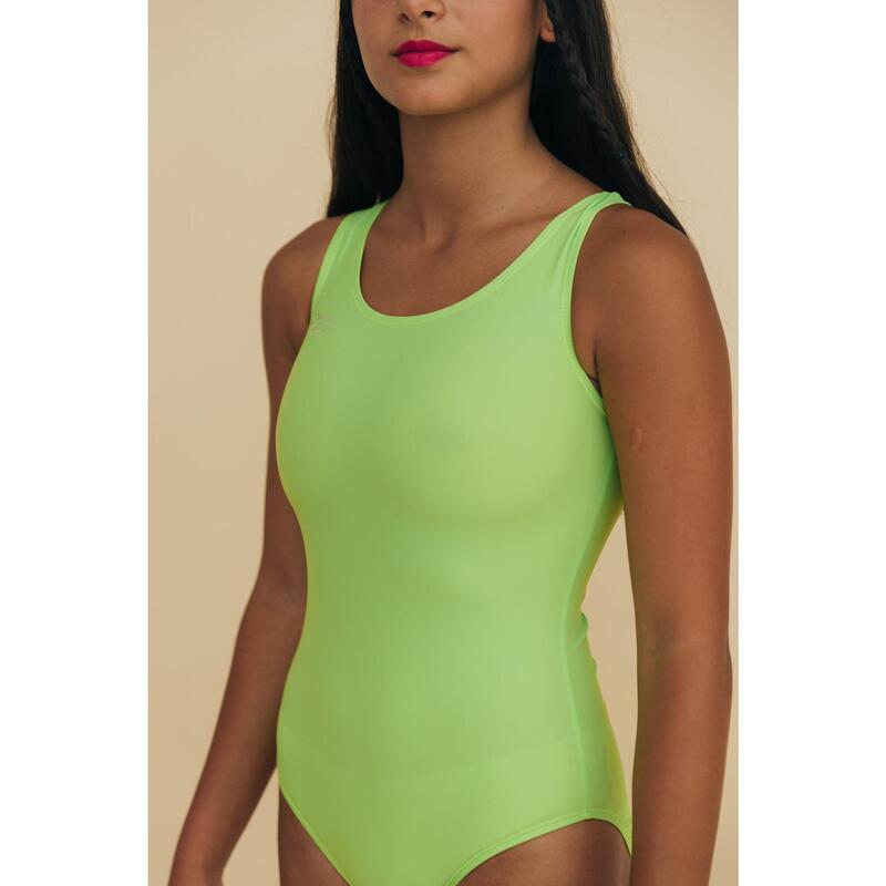 Maillot de gymnastique fendu vert pour femmes