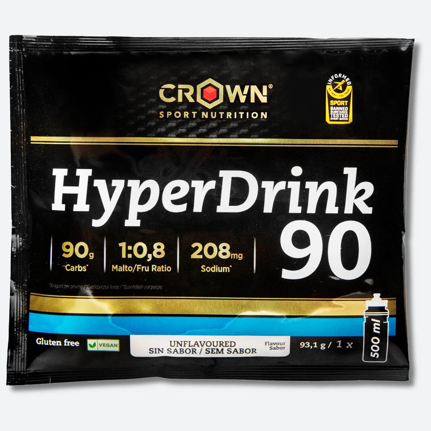 Dose unitária bebida em pó muito rico em carboidratos de 93,1g ‘hyperdrink 90‘