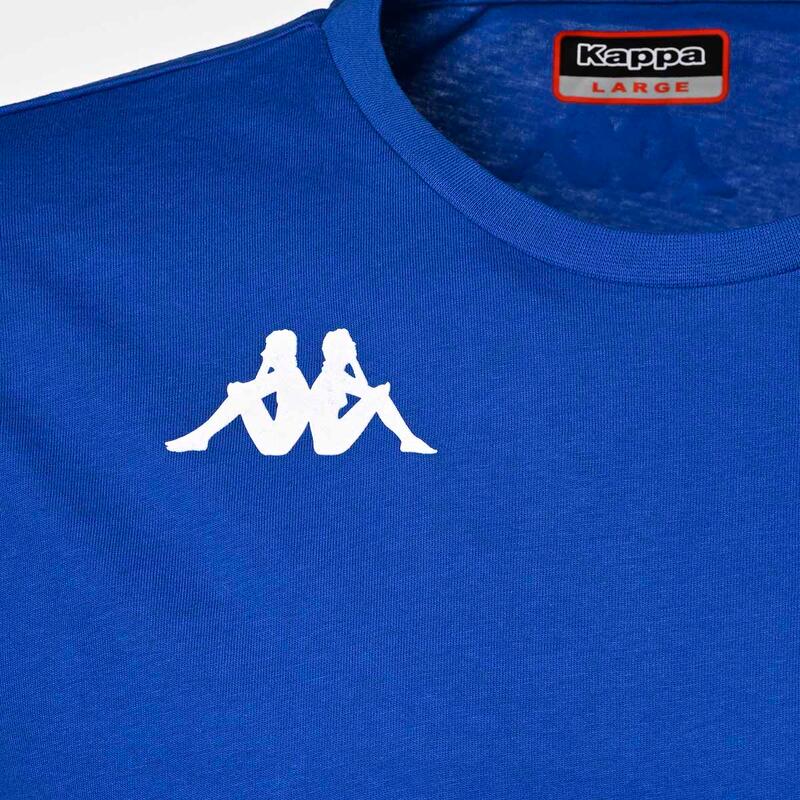 Maglia T-shirt Kappa uomo blu XL regular fit in tessuto jersey