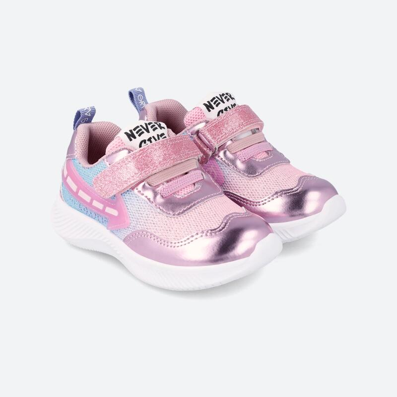 Zapatillas Deportivas Caminar Niños Garvalín 231805C Rosas con Cierre Adherente