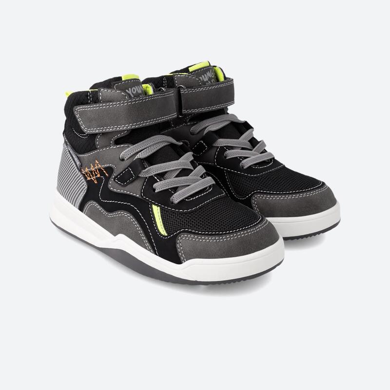 Zapatillas Abotinadas Niños Garvalín 231631A Negras con Cierre Adherente